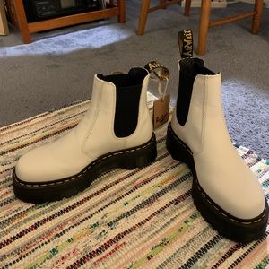 White platform Chelsea quad doc martens